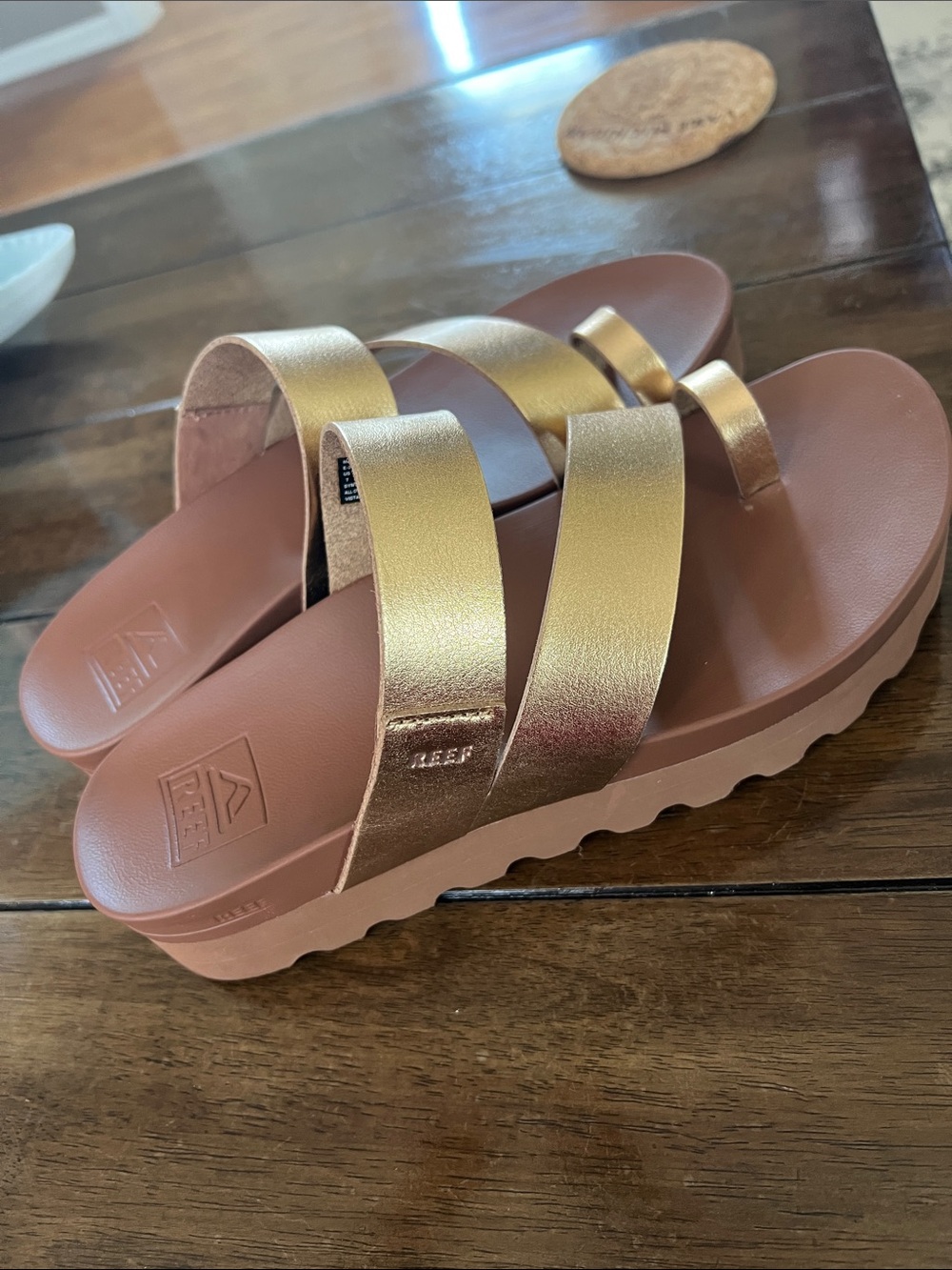 Reef Women s Platform Sandals - Brown & Gold - Picture 5 of 12